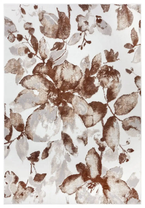Hanse Home shine 105821 white brown Brown, Ivory Living Room  Rug.