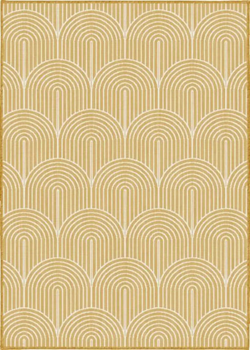 Hanse Home pangli indoor outdoor 105849 ochre Yellow Living Room Geometric Rug.