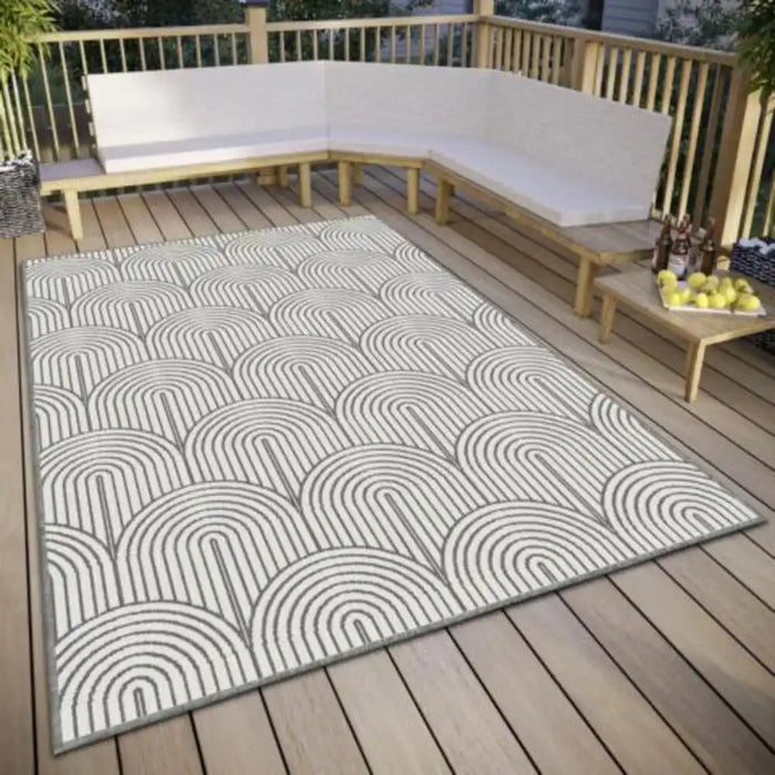 Hanse Home pangli indoor outdoor 105851 silver Grey Living Room Geometric Rug.