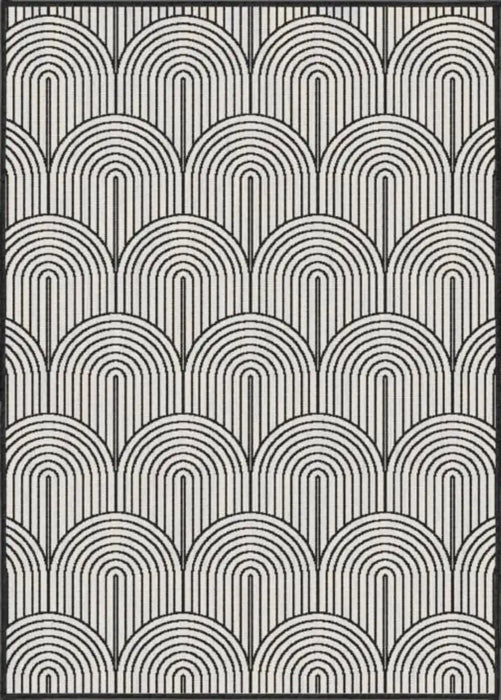 Hanse Home pangli indoor outdoor 105852 black Grey, Black Living Room Geometric Rug.