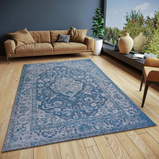 Hanse Home catania 105888 blue Blue Living Room  Rug.