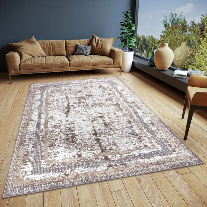 Hanse Home shine 105920 white cream silver Cream Living Room  Rug.