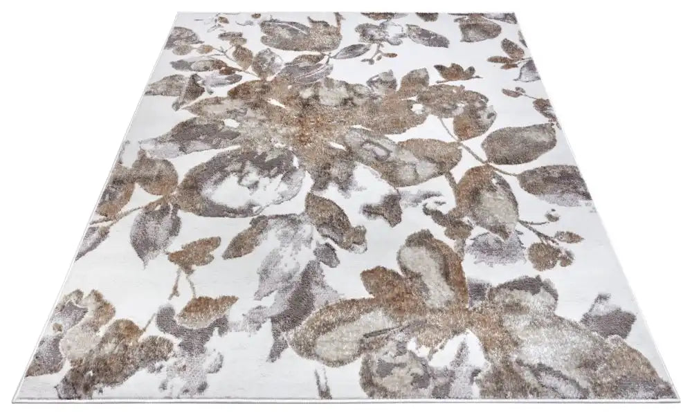 Hanse Home shine 105922 white grey brown Brown, Grey Living Room  Rug.