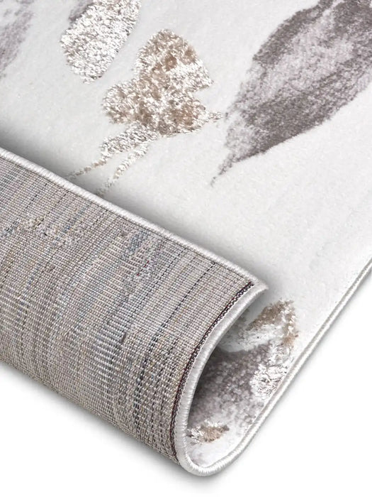 Hanse Home shine 105922 white grey brown Brown, Grey Living Room  Rug.