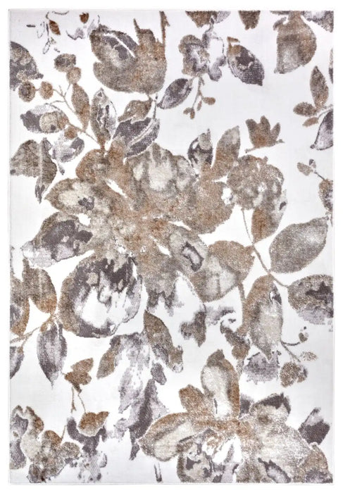 Hanse Home shine 105922 white grey brown Brown, Grey Living Room  Rug.