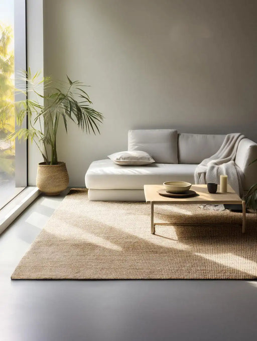 Hanse Home boucl 105974 natural golden Brown, Beige Living Room Natural Fibre Rug.