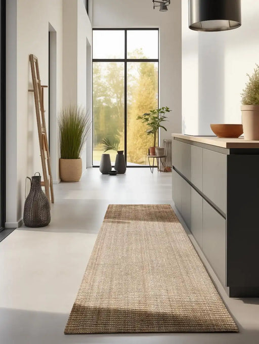 Hanse Home boucl 105974 natural golden Brown, Beige Living Room Natural Fibre Rug.