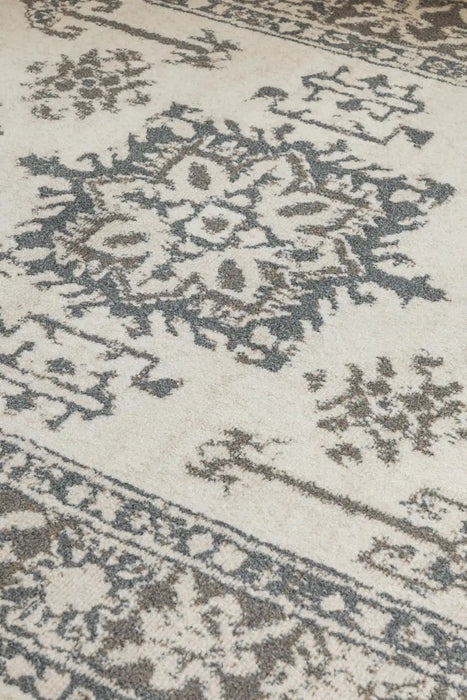 Hanse Home terrain 106002 cream grey Grey, Ivory Living Room Moroccan Rug.