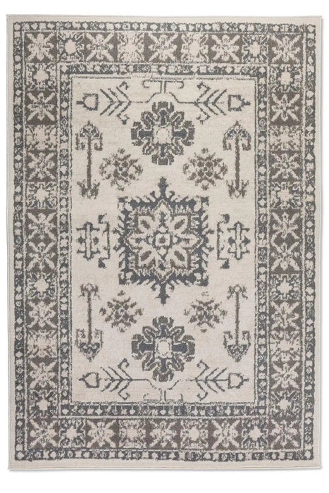 Hanse Home terrain 106002 cream grey Grey, Ivory Living Room Moroccan Rug.
