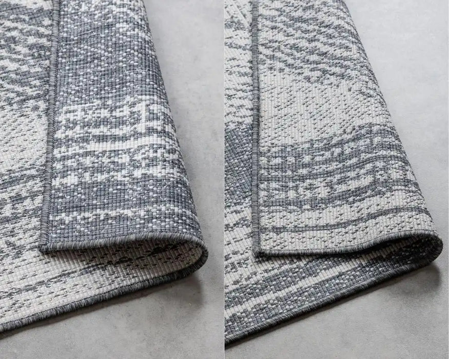Elle Decoration gemini 106008 silver Grey, Ivory Outdoor  Geometric Rug.