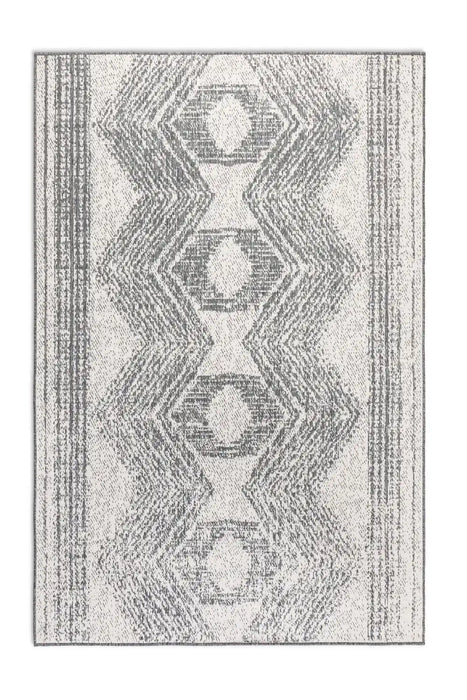 Elle Decoration gemini 106008 silver Grey, Ivory Outdoor  Geometric Rug.
