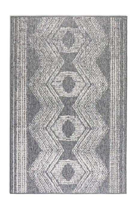 Elle Decoration gemini 106008 silver Grey, Ivory Outdoor  Geometric Rug.
