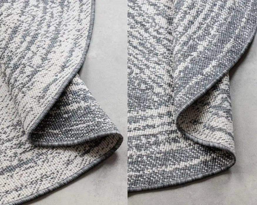 Elle Decoration gemini 106008 silver Grey, Ivory Outdoor  Geometric Rug.