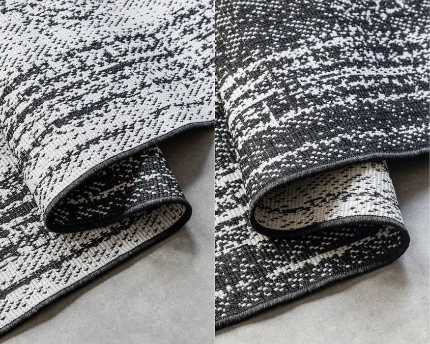 Elle Decoration gemini 106009 black Grey, Black Outdoor  Geometric Rug.