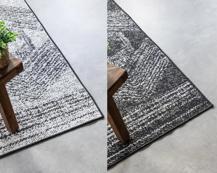 Elle Decoration gemini 106009 black Grey, Black Outdoor  Geometric Rug.