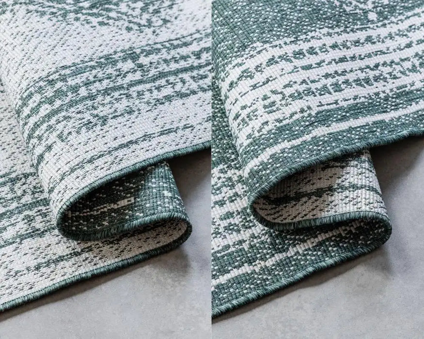 Elle Decoration gemini 106010 green Green, Ivory Outdoor  Geometric Rug.