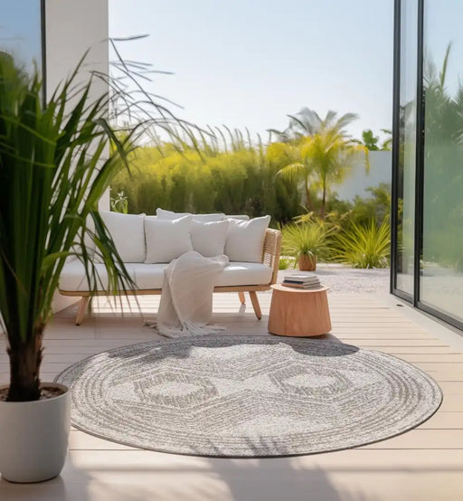 Elle Decoration gemini 106011 linen Beige, Ivory Outdoor  Geometric Rug.