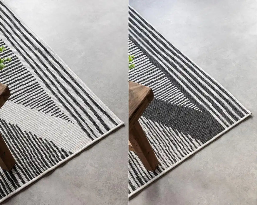 Elle Decoration gemini 106014 black Grey, Black Outdoor  Geometric Rug.