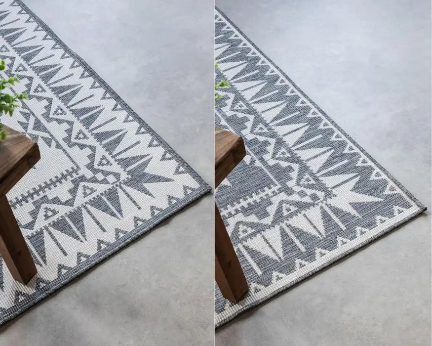 Elle Decoration gemini 106018 silver Grey Outdoor  Geometric Rug.