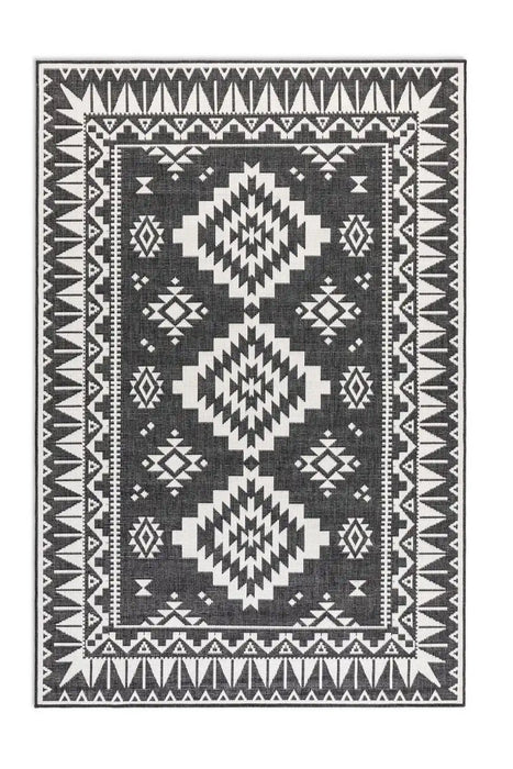 Elle Decoration gemini 106019 black Black, Ivory Outdoor  Geometric Rug.
