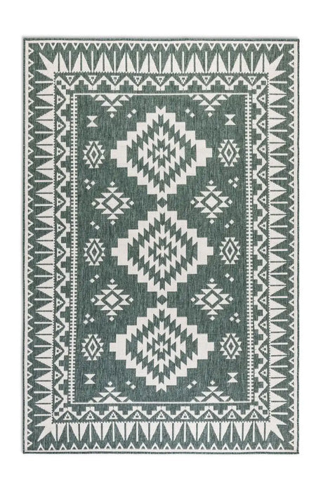 Elle Decoration gemini 106020 green Green, Ivory Outdoor  Geometric Rug.