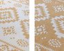 Elle Decoration gemini 106022 ochre Yellow, Ivory Outdoor  Geometric Rug.