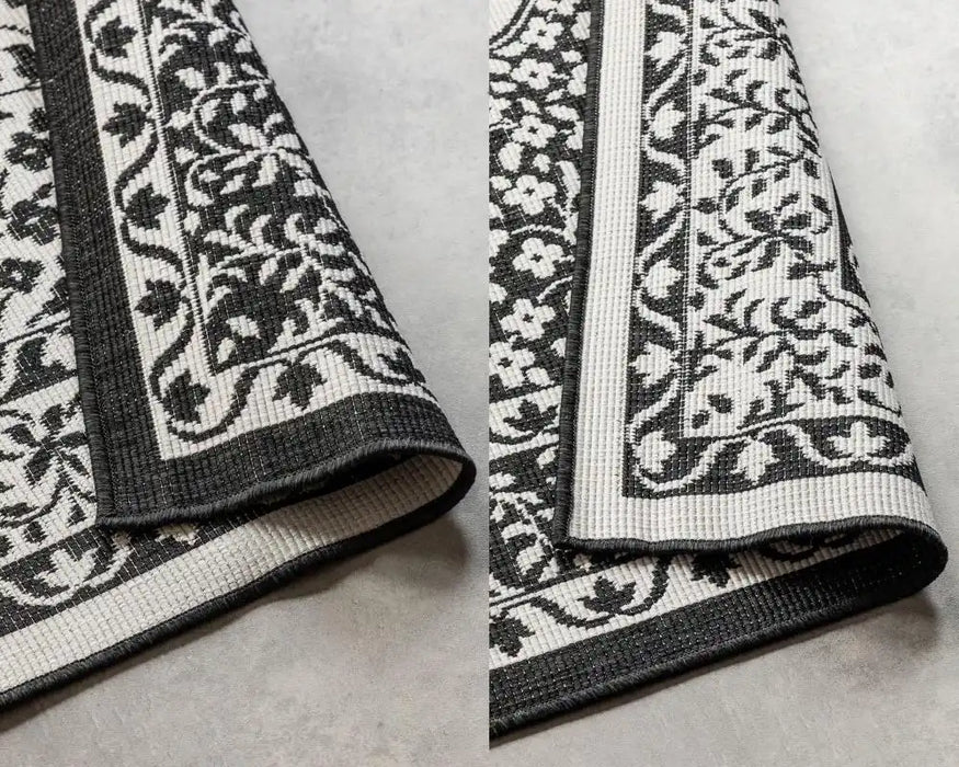 Elle Decoration gemini 106024 black Black, Ivory Outdoor  Geometric Rug.