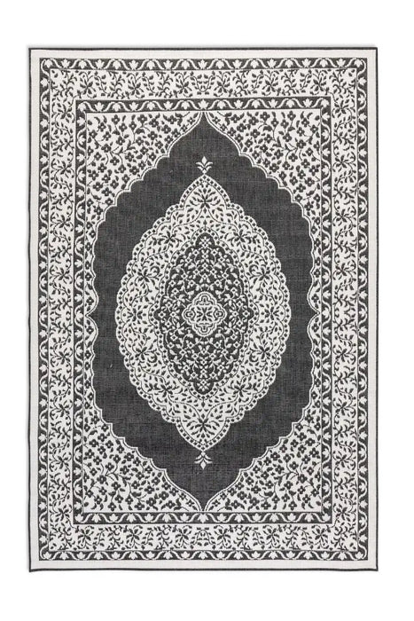 Elle Decoration gemini 106024 black Black, Ivory Outdoor  Geometric Rug.