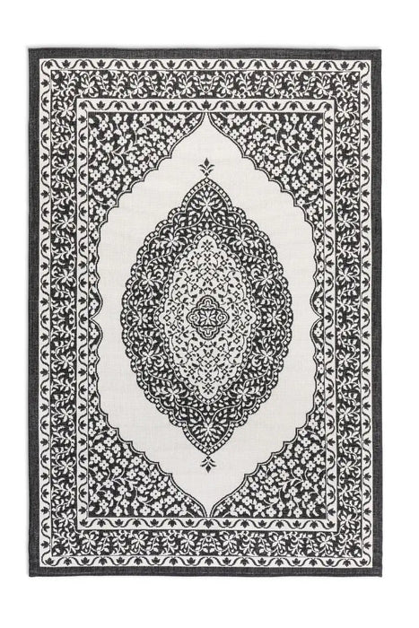 Elle Decoration gemini 106024 black Black, Ivory Outdoor  Geometric Rug.