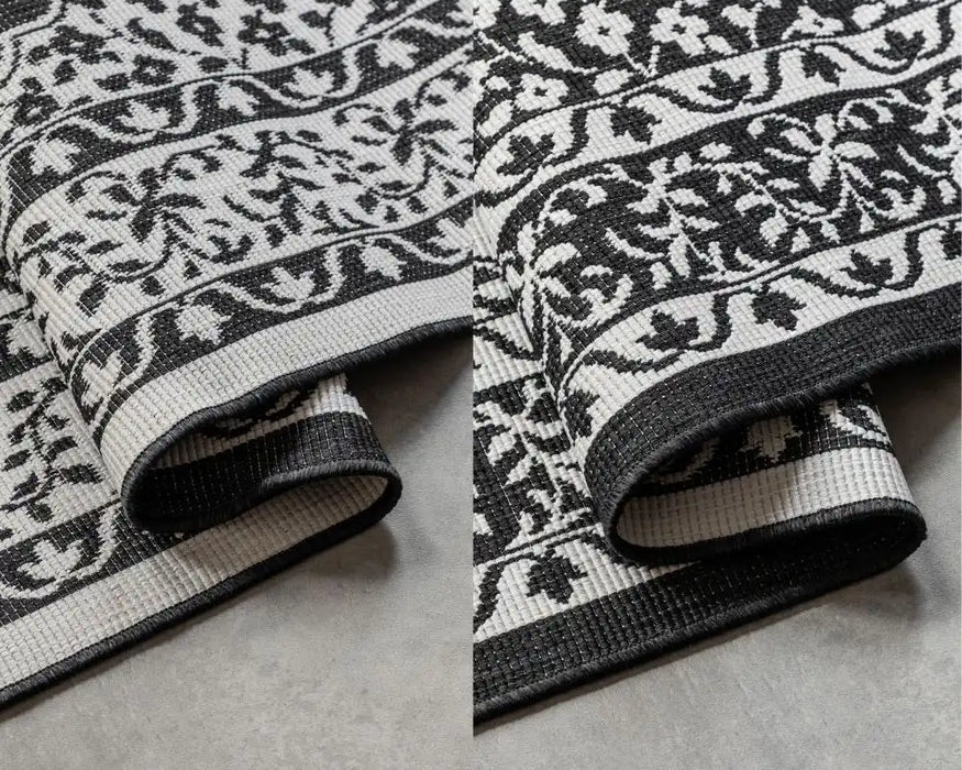Elle Decoration gemini 106024 black Black, Ivory Outdoor  Geometric Rug.