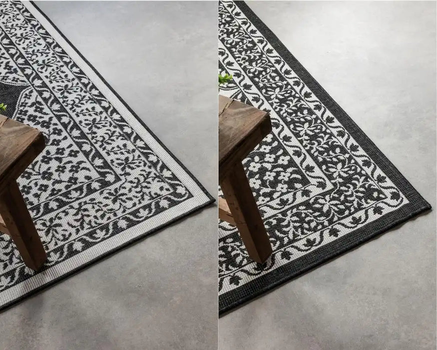 Elle Decoration gemini 106024 black Black, Ivory Outdoor  Geometric Rug.