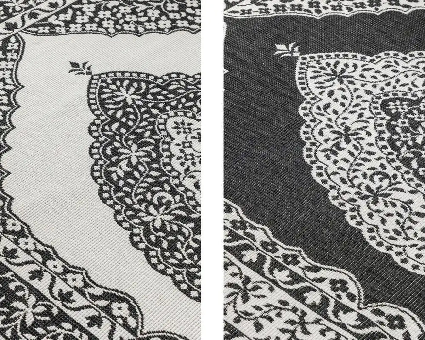 Elle Decoration gemini 106024 black Black, Ivory Outdoor  Geometric Rug.