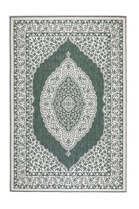 Elle Decoration gemini 106025 green Green, Ivory Outdoor  Geometric Rug.