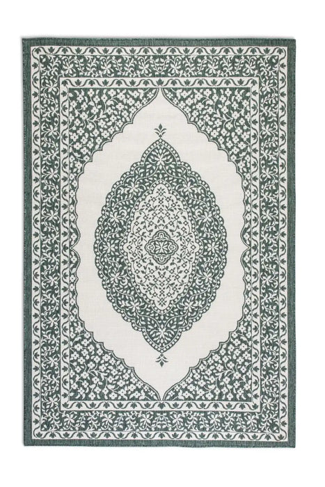 Elle Decoration gemini 106025 green Green, Ivory Outdoor  Geometric Rug.