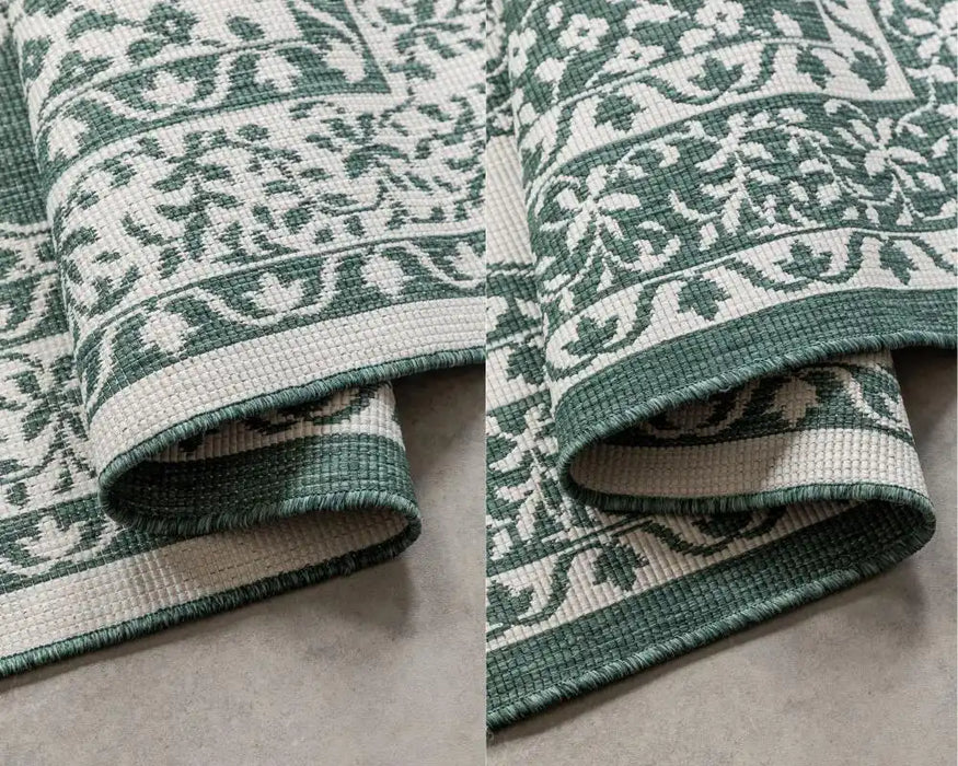 Elle Decoration gemini 106025 green Green, Ivory Outdoor  Geometric Rug.