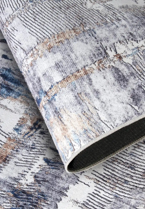 Elle Decoration imagination v2 hans 106035 dark blue beige Blue Living Room Geometric Rug.