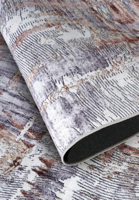 Elle Decoration imagination v2 hans 106036 copper gold Grey, Orange Living Room Geometric Rug.