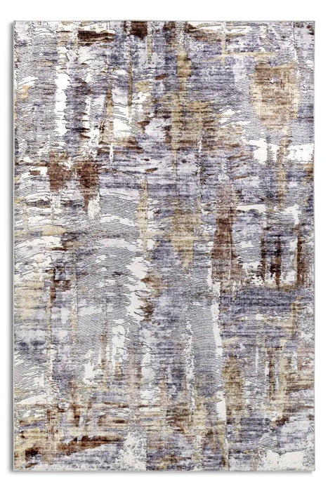 Elle Decoration imagination v2 hans 106036 copper gold Grey, Orange Living Room Geometric Rug.