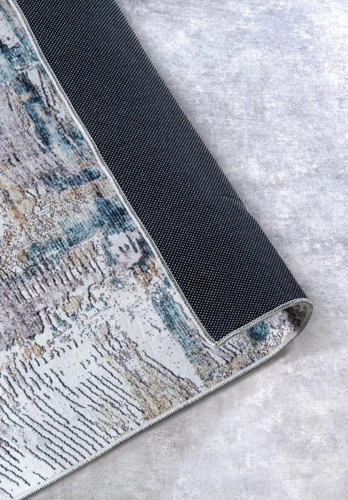 Elle Decoration imagination v2 hans 106038 saphire gold Blue, Grey Living Room Geometric Rug.