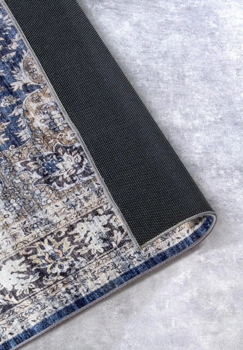 Freundin Home asya 106039 dark blue cream Blue Living Room  Rug.