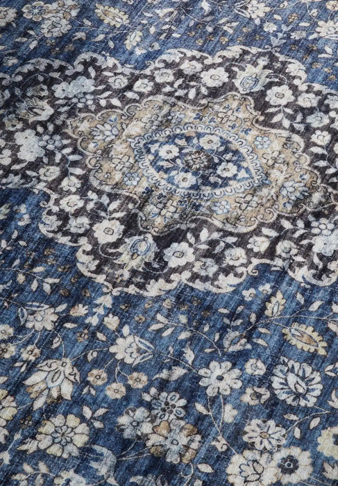 Freundin Home asya 106039 dark blue cream Blue Living Room  Rug.