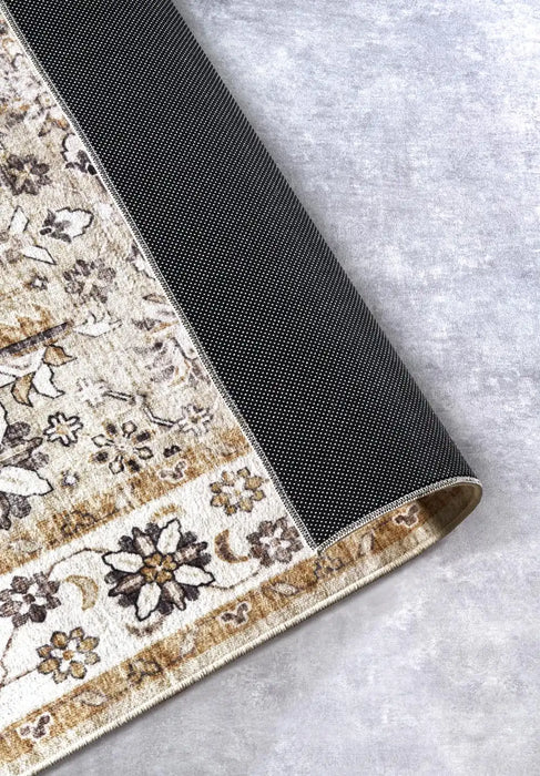Elle Decoration imagination v2 hans 106043 cream gold Yellow Living Room Geometric Rug.