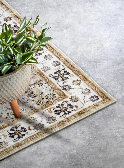 Elle Decoration imagination v2 hans 106043 cream gold Yellow Living Room Geometric Rug.
