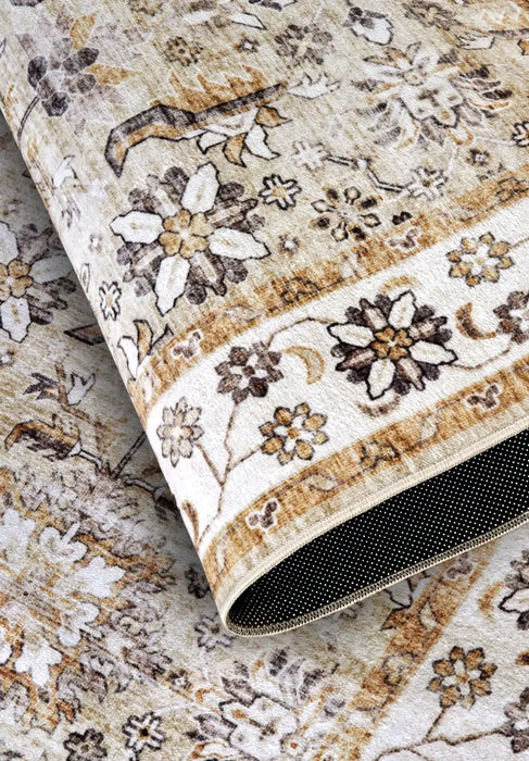 Elle Decoration imagination v2 hans 106043 cream gold Yellow Living Room Geometric Rug.