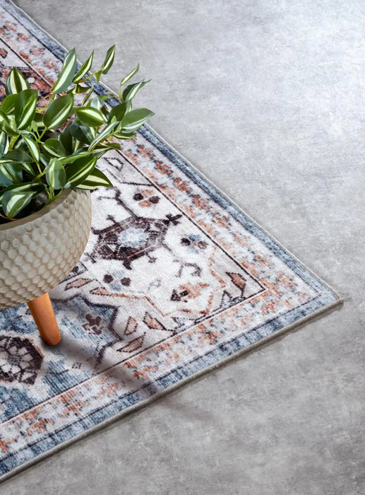 Freundin Home asya 106046 blue copper Blue Living Room  Rug.