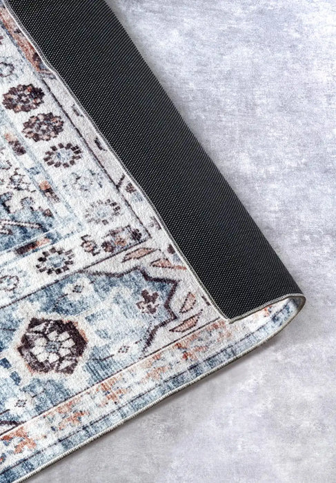 Freundin Home asya 106046 blue copper Blue Living Room  Rug.