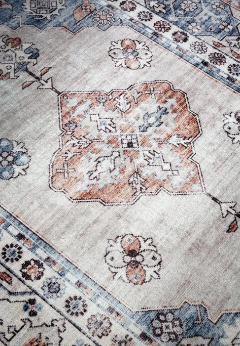 Freundin Home asya 106046 blue copper Blue Living Room  Rug.