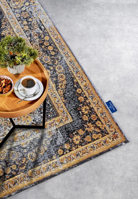 Villeroy and Boch kollektion 1767 106065 anthracite gold Grey, Yellow Living Room  Rug.