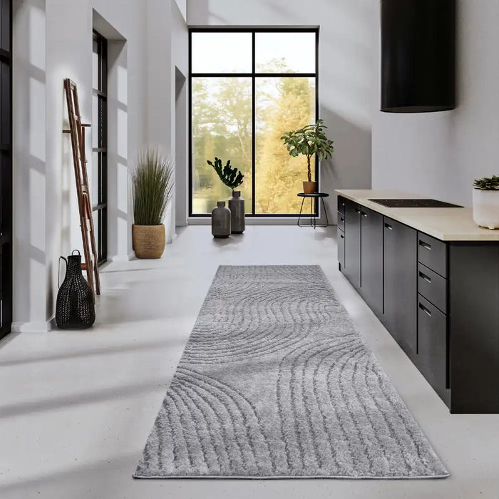 Elle Decoration elle gallery 106085 light grey Grey Living Room Geometric Rug.