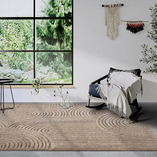 Elle Decoration elle gallery 106090 beige Beige Living Room Geometric Rug.